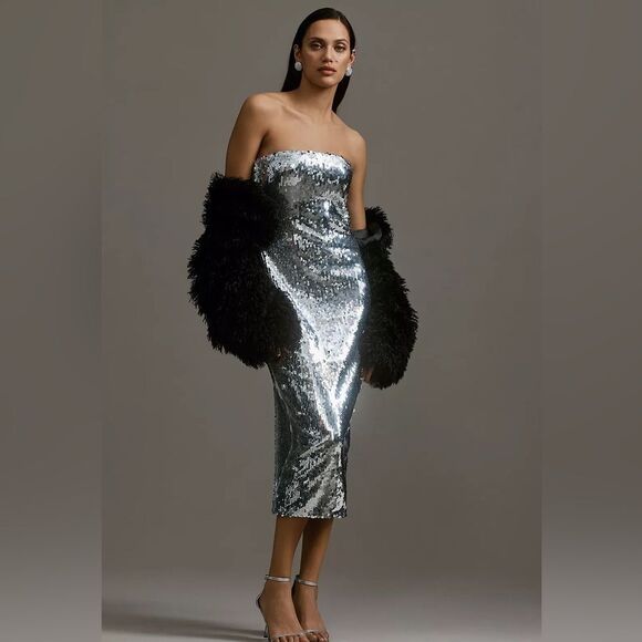 RHODE Lisa Sequin Midi Dress NWT - Picture 1 of 11